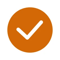 Confirmation tick inside circular icon