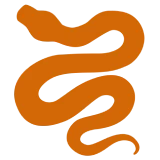 Orange snake silhouette on black background