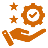 Hand holding gear with checkmark